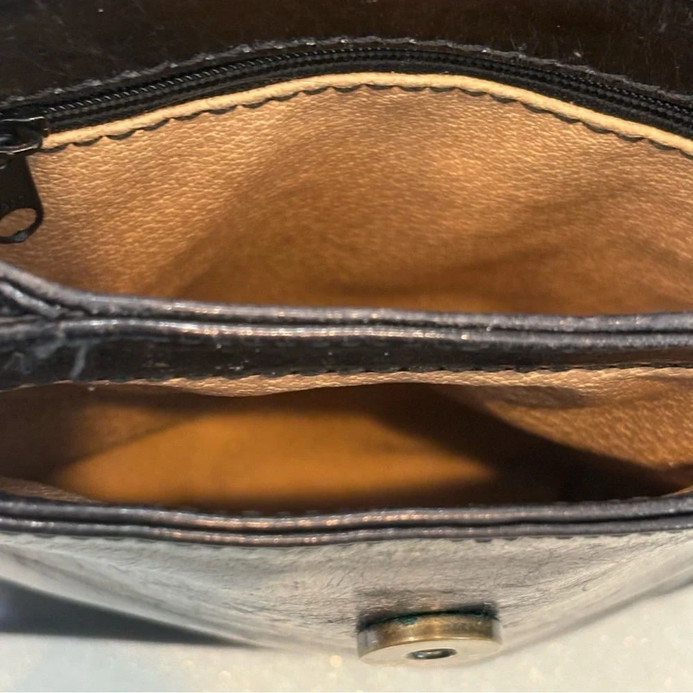 Vintage Giudi Italian Leather Crossbody Bag Chocolate Brown